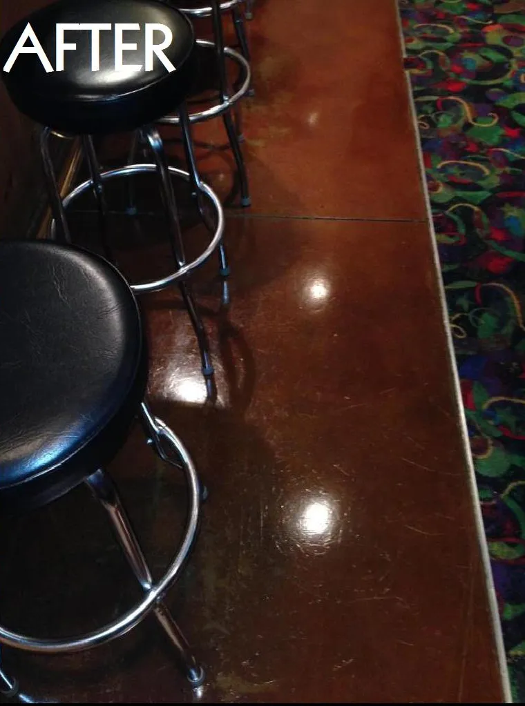 Concrete floor finish — after