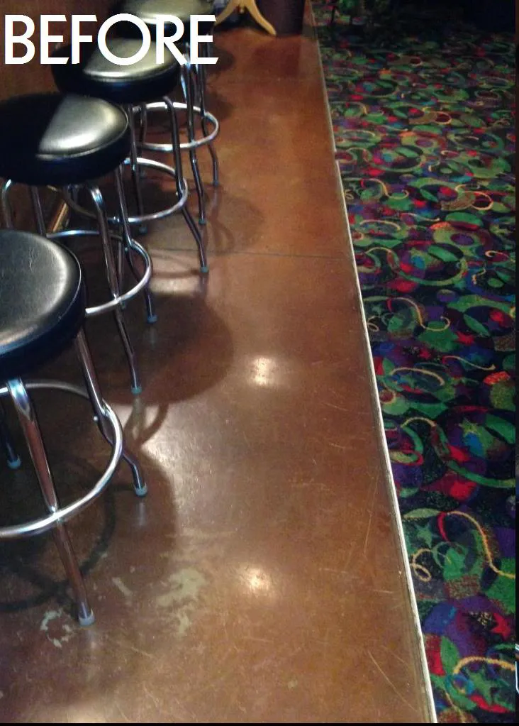 Concrete floor finish — before