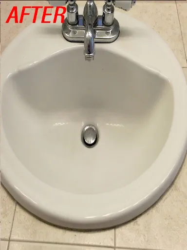 Restroom sink — after