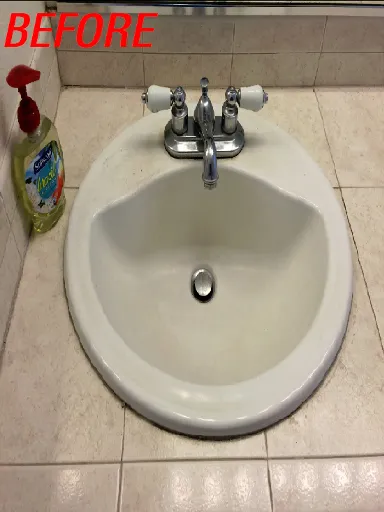 Restroom sink — before